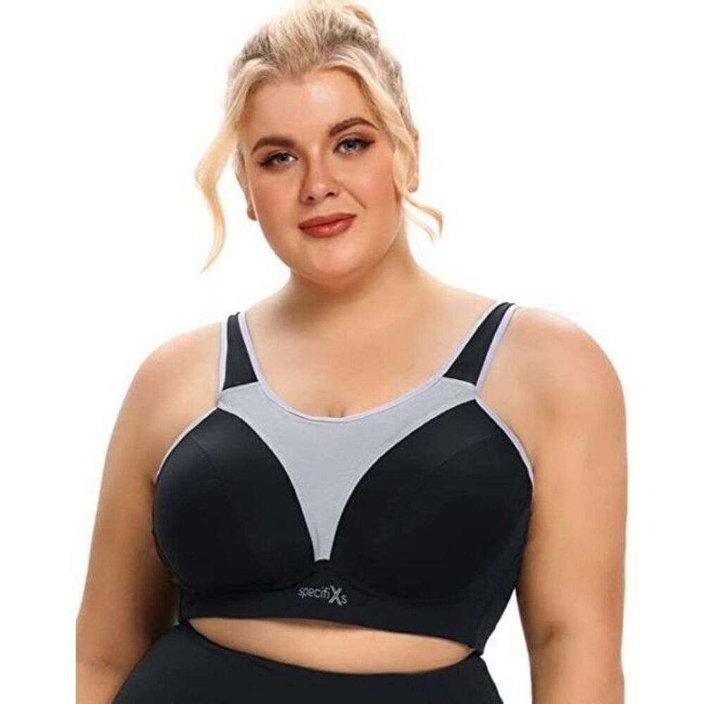 Specifixs high impact black & gray athletic workout 48D bra